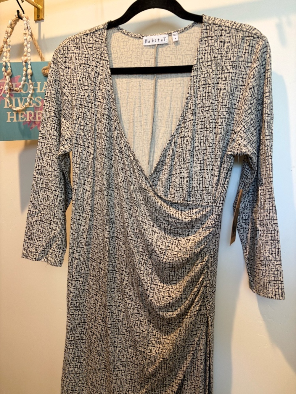 HBITAT DRESS mock Wrap Rouched